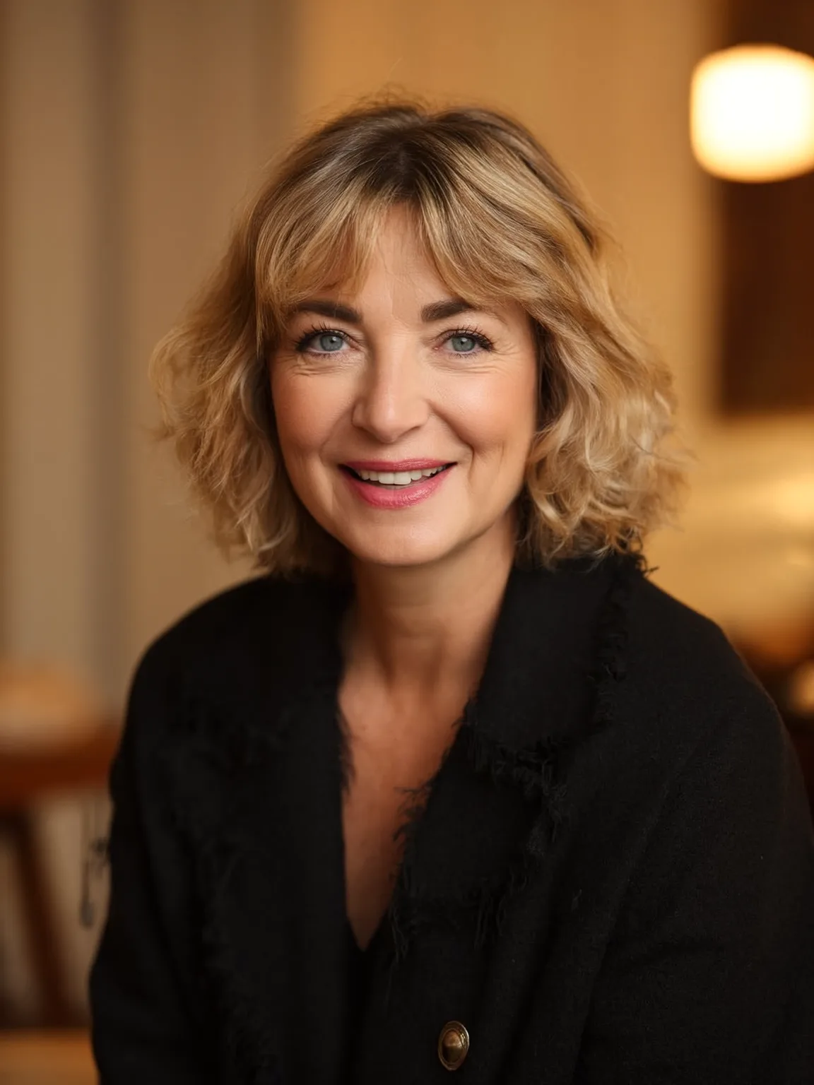 Voluminous Choppy Bob in Soft Wheat Blonde